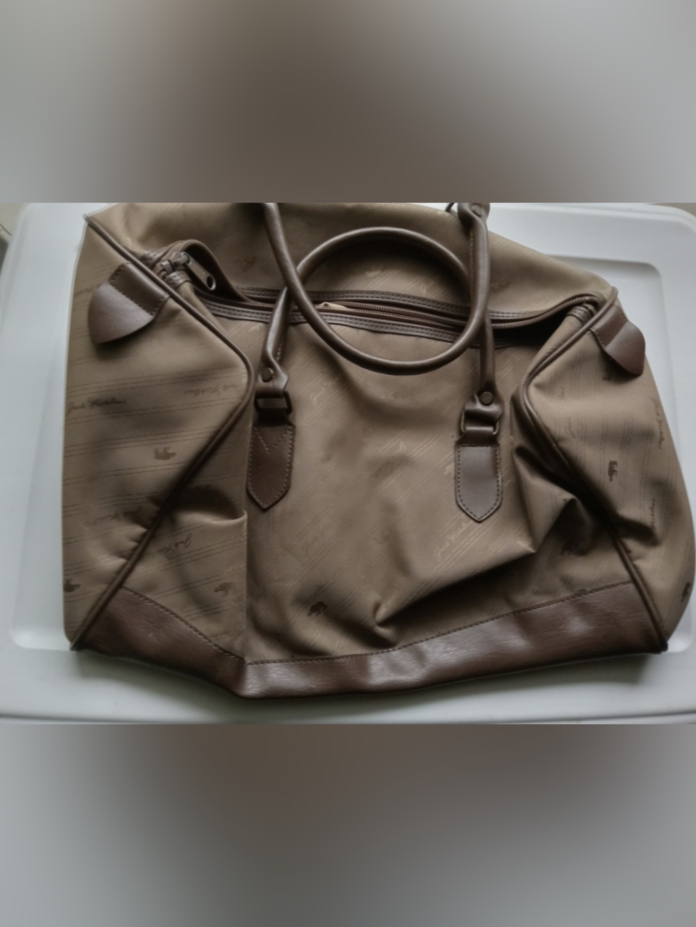 Jack Nicklaus Golden Bear Brown Suede Leather Duffel Bag
